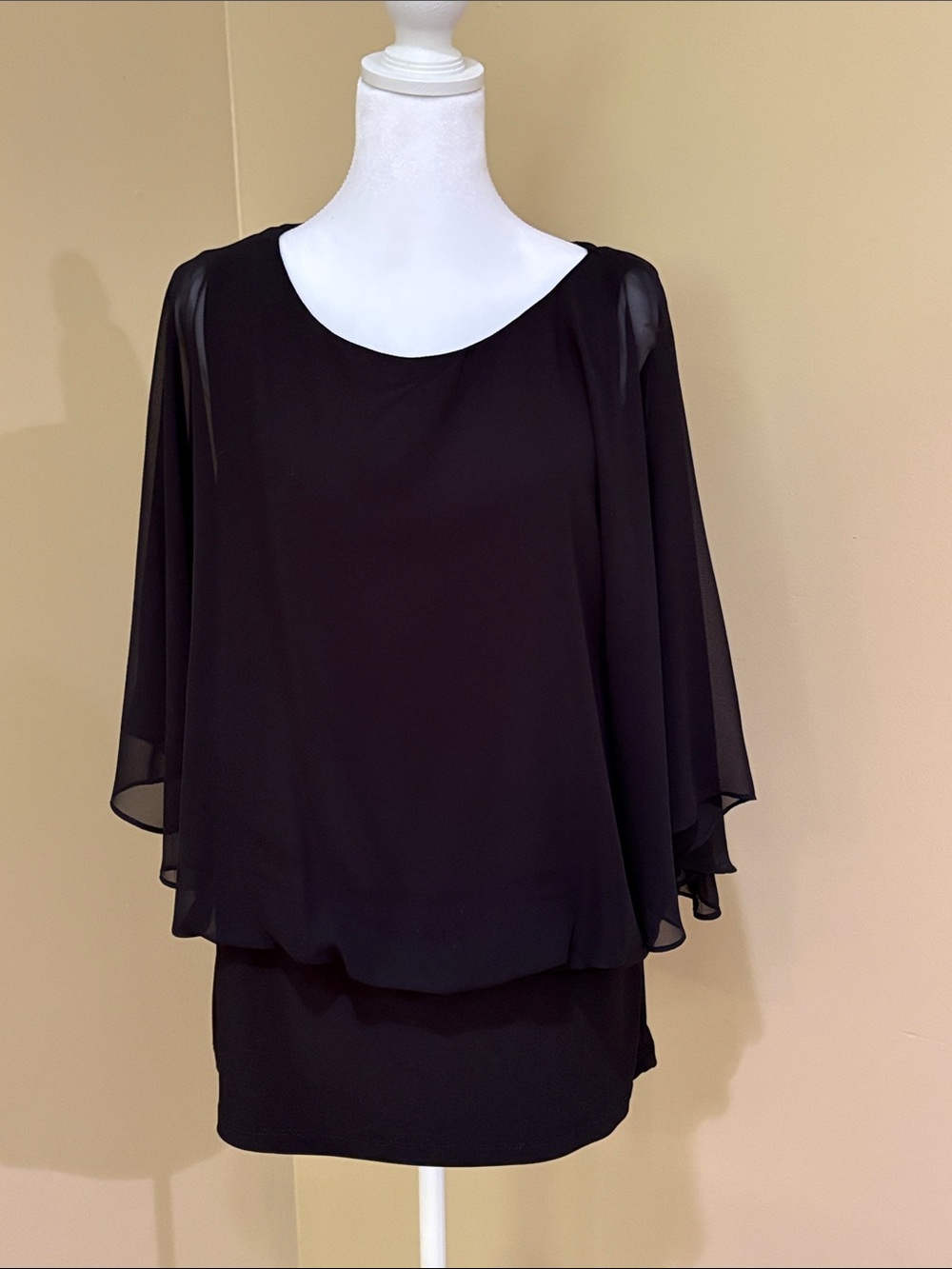 Coco Bianco Black Chiffon Overlay Tunic
